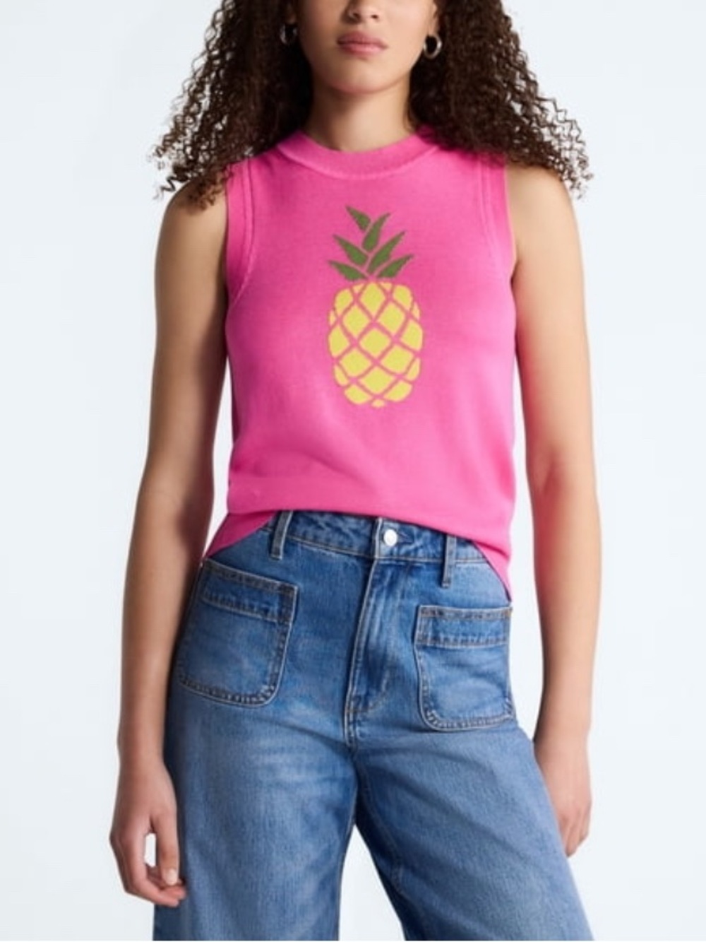 Women's Pink Pineapple Graphic Tank Top